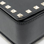 Valentino Small Rockstud Crossbody Bag with Chain Calfskin Black GHW