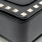 Valentino Small Rockstud Crossbody Bag with Chain Calfskin Black GHW