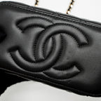 CHANEL 23C PEARL CRUSH LONG VANITY WITH CHAIN LAMBSKIN BLACK LGHW (MICROCHIP)