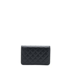 CHANEL 22S WALLET ON CHAINS WITH DETAIL CC LOGO CAVIAR BLACK LGHW
