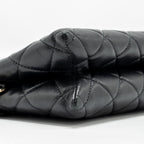 CHANEL COCO CHARMS QUILTED POUCH BAG LAMBSKIN BLACK GHW