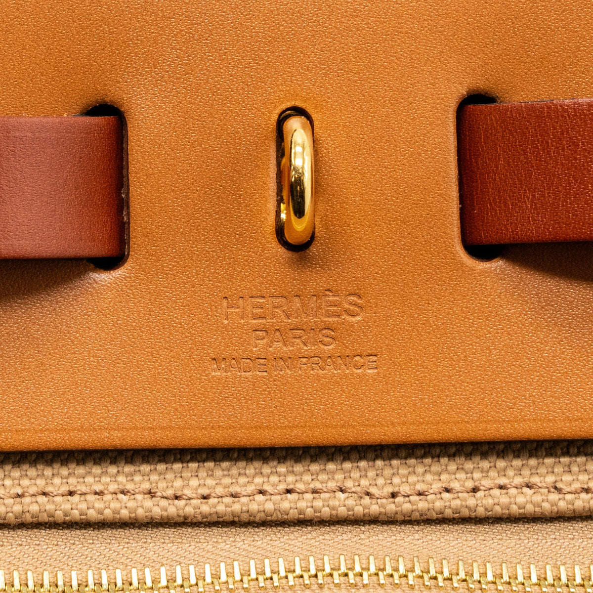 Hermes Herbag 31 CANVAS/HUNTER LEATHER Chai/Naturel Sable/Fauve/Cuivre GHW