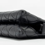 CHANEL COCO CHARMS QUILTED POUCH BAG LAMBSKIN BLACK GHW