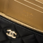CHANEL 23C PEARL CRUSH LONG VANITY WITH CHAIN LAMBSKIN BLACK LGHW (MICROCHIP)