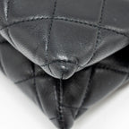 CHANEL COCO CHARMS QUILTED POUCH BAG LAMBSKIN BLACK GHW
