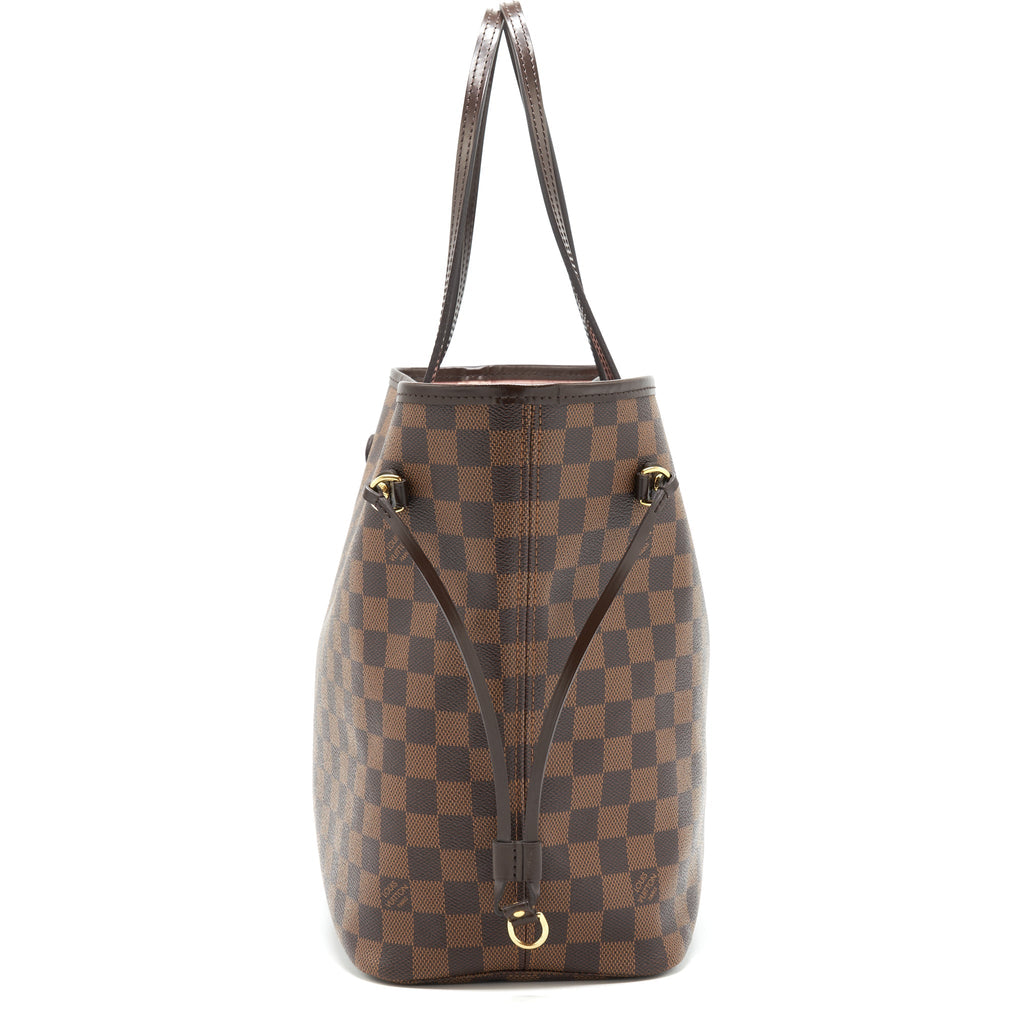 LOUIS VUITTON NEVERFULL MM DAMIER EBENE CANVAS /ROSE BALLERINE