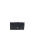 CHANEL CLASSIC FLAP LONG WALLET CAVIAR BLACK GHW