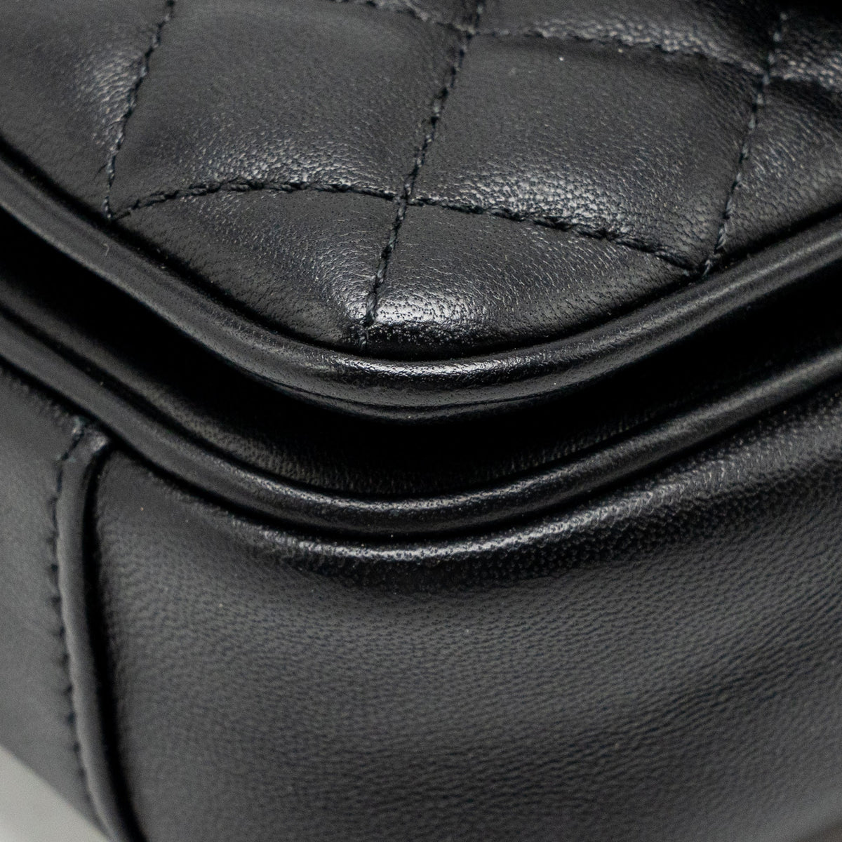 Chanel Quilted square flap bag lambskin black LGHW