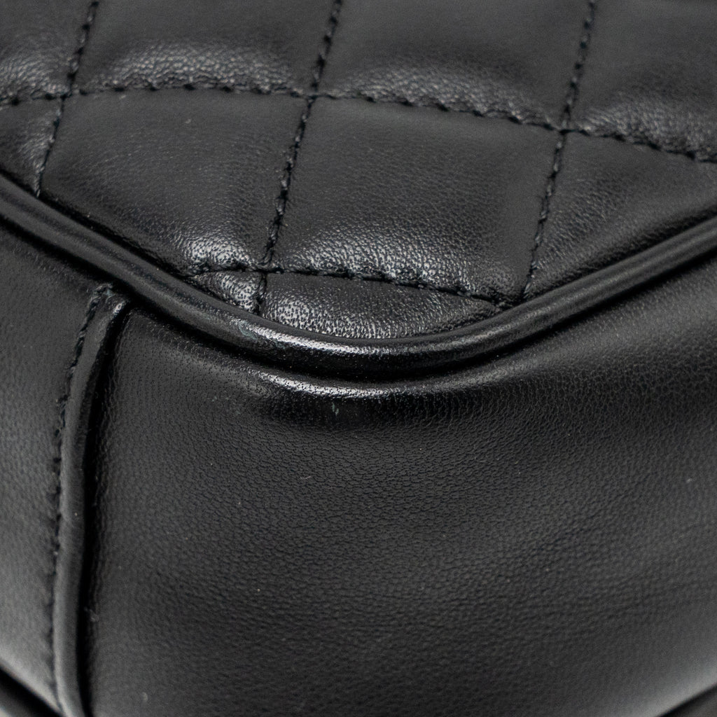 Chanel Quilted square flap bag lambskin black LGHW