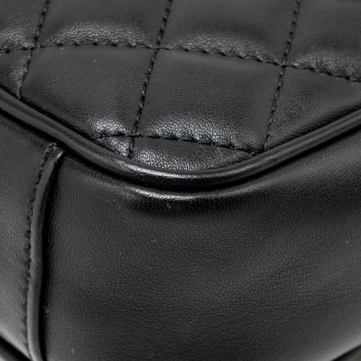 Chanel Quilted square flap bag lambskin black LGHW