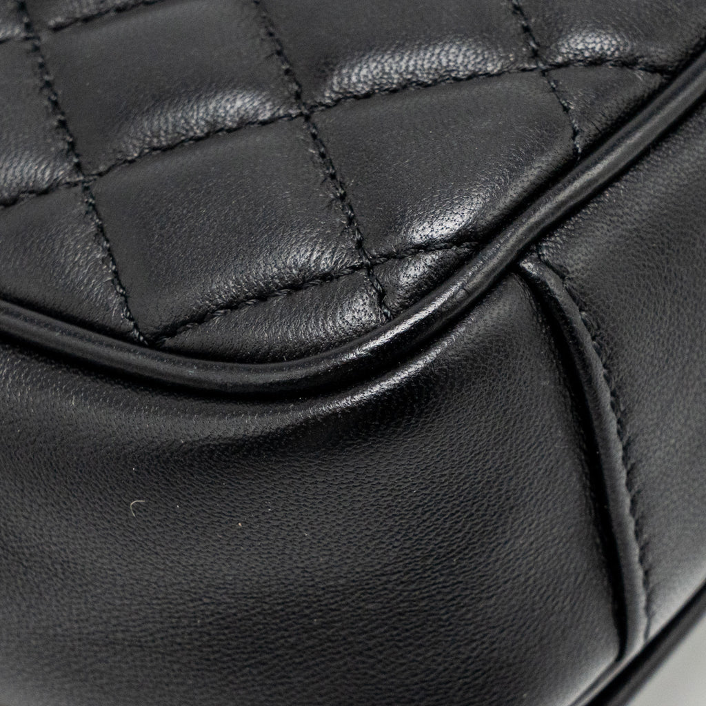 Chanel Quilted square flap bag lambskin black LGHW