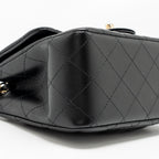 CHANEL MINI SQUARE FLAP BAG LAMBSKIN BLACK LGHW (MICROCHIP)