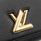 LOUIS VUITTON TWIST ONE HANDLE PM TAURILLON LEATHER BLACK/PINK GHW