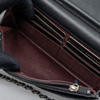 CHANEL 2.55 WALLET ON CHAIN AGED CALFSKIN BLACK RUTHENIUM SHW