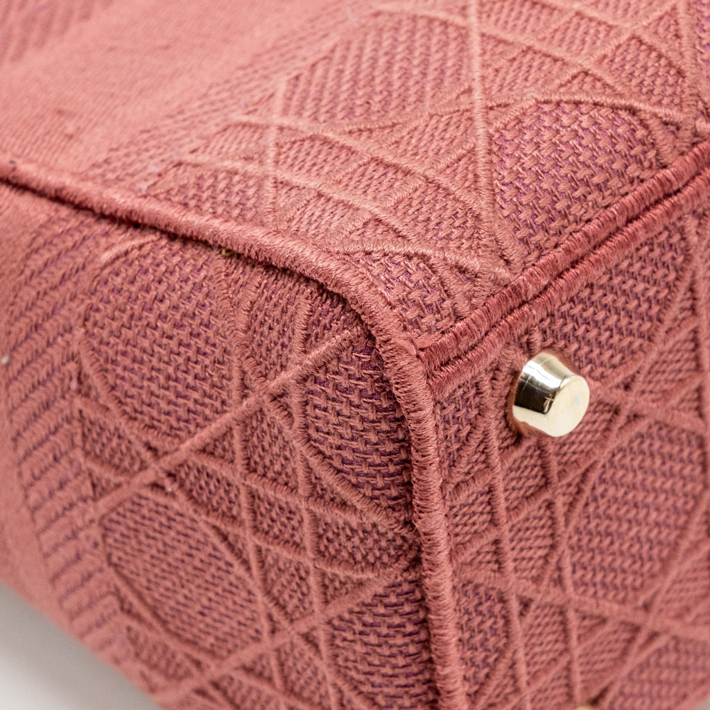Dior medium Lady D-lite bag embroidery canvas pink LGHW