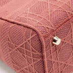 Dior medium Lady D-lite bag embroidery canvas pink LGHW