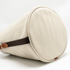 Hermes Sac De Pansage Toile Grooming Bucket Bag Canvas Craie/Gold SHW