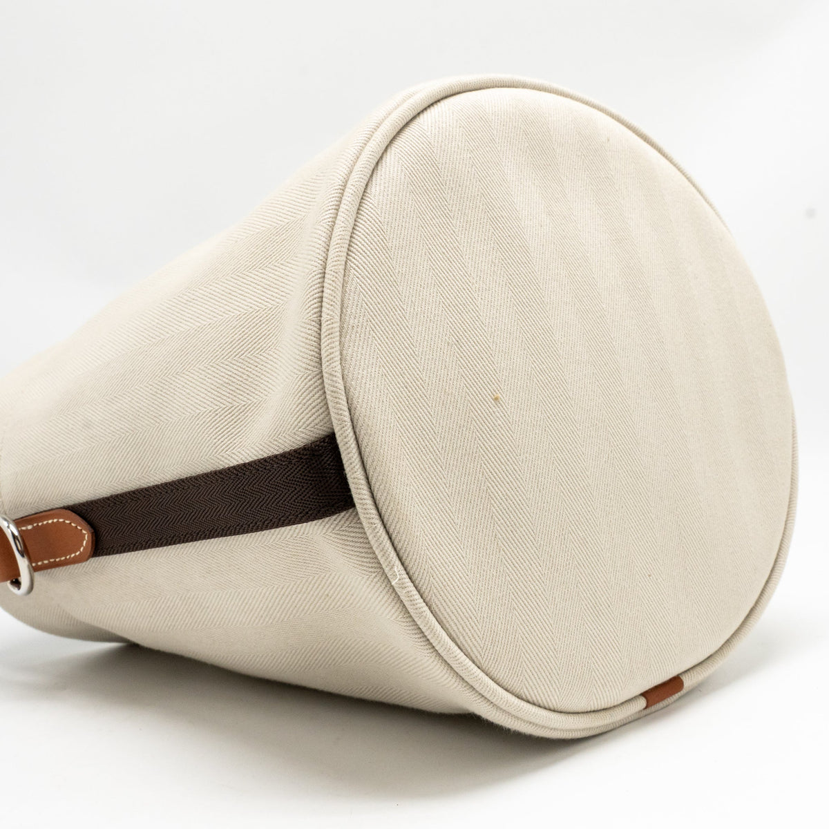 Hermes Sac De Pansage Toile Grooming Bucket Bag Canvas Craie/Gold SHW