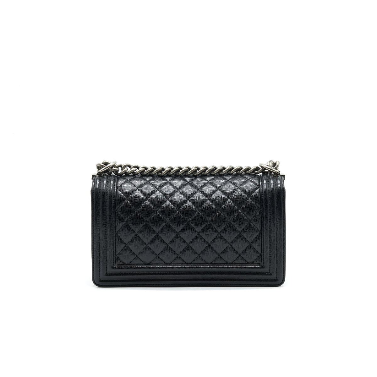 CHANEL MEDIUM BOY CHANEL BAG CAVIAR BLACK RUTHENIUM HARDWARE