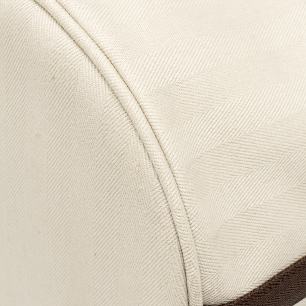Hermes Sac De Pansage Toile Grooming Bucket Bag Canvas Craie/Gold SHW