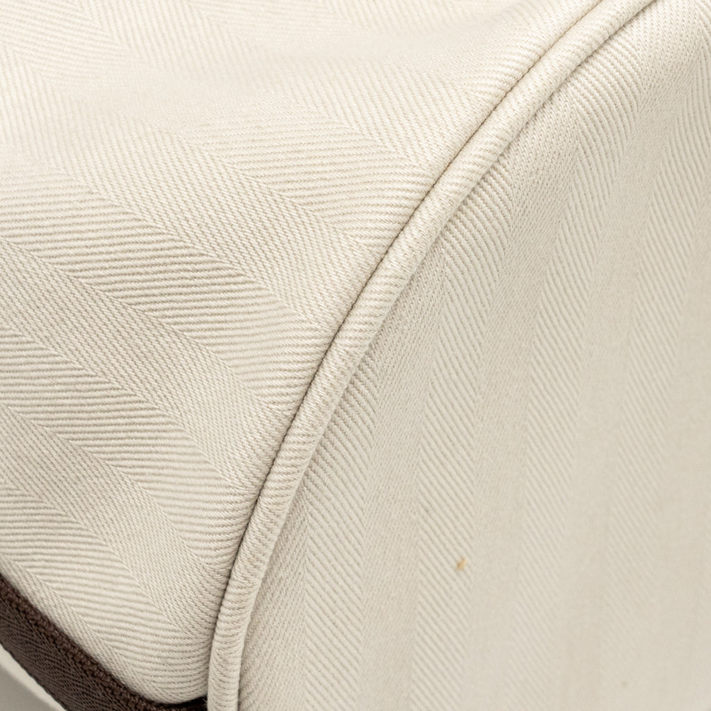Hermes Sac De Pansage Toile Grooming Bucket Bag Canvas Craie/Gold SHW