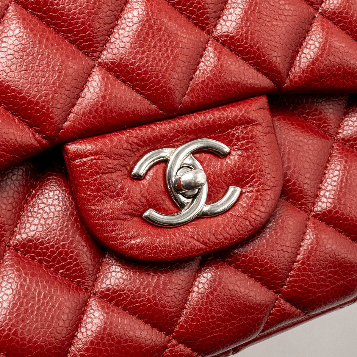 Chanel Jumbo Classic Double Flap Bag Caviar RED SHW