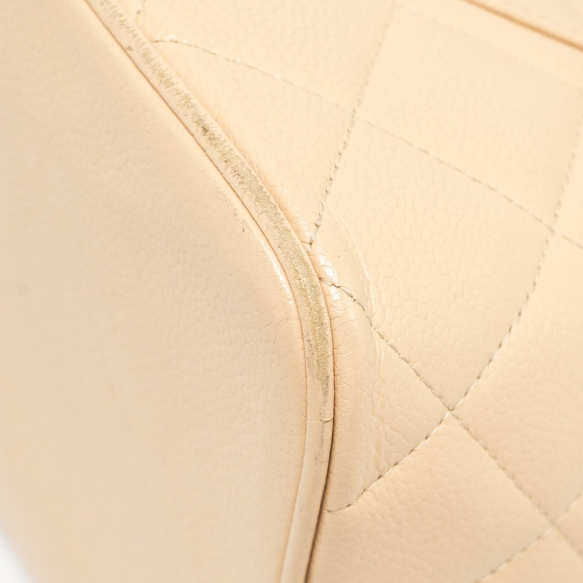 CHANEL VINTAGE MEDALLION TOTE BAG CAVIAR BEIGE GHW