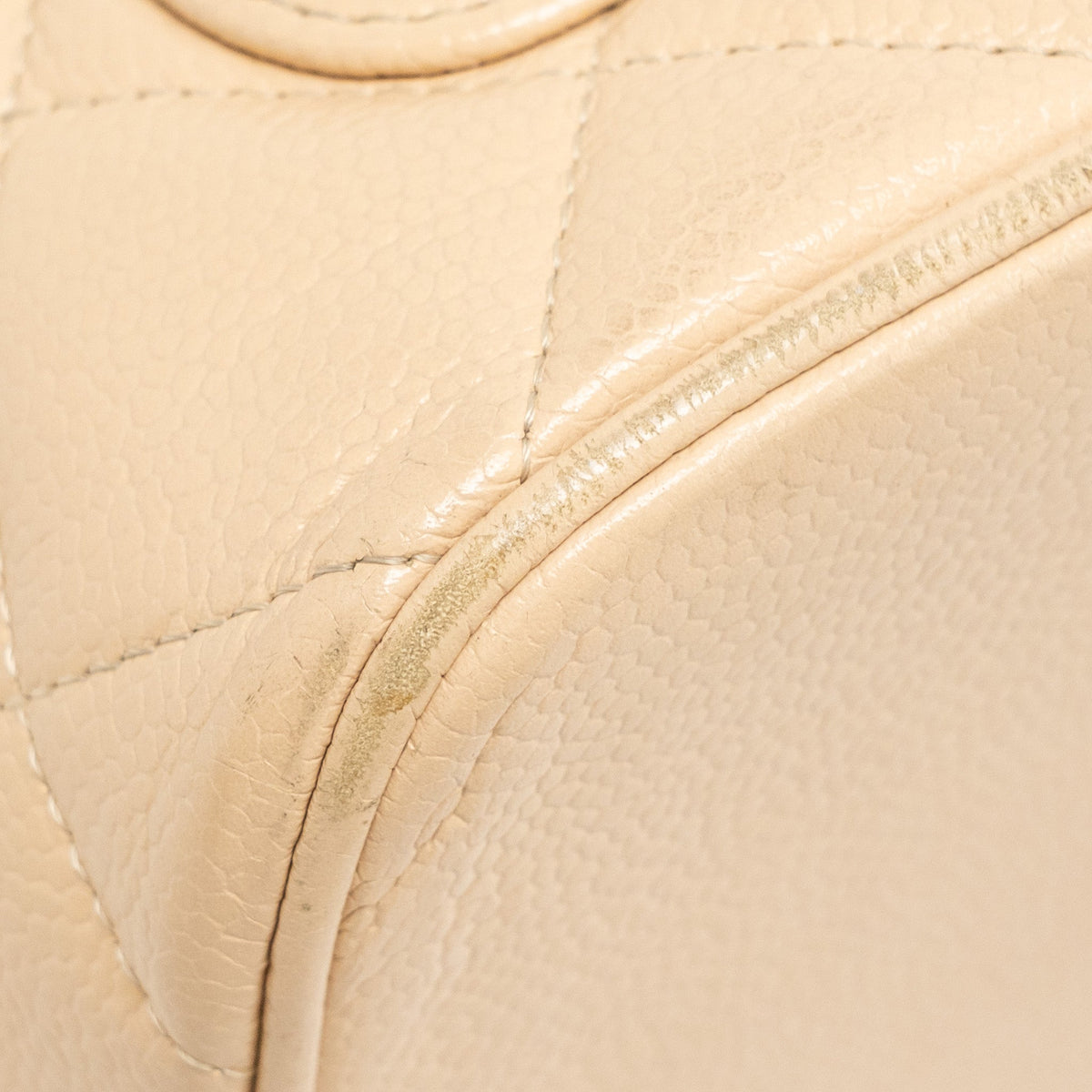 CHANEL VINTAGE MEDALLION TOTE BAG CAVIAR BEIGE GHW