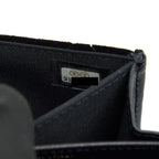 CHANEL VELVET CC LOGO SMALL FLAP WALLET BLACK LGHW