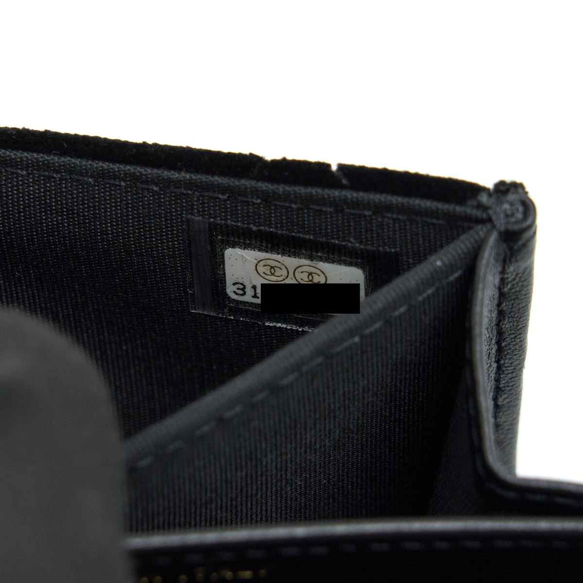 CHANEL VELVET CC LOGO SMALL FLAP WALLET BLACK LGHW