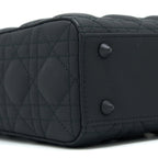 DIOR SMALL LADY DIOR CALFSKIN SO BLACK WITH BLACK HARDWARE