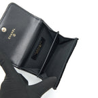 CHANEL VELVET CC LOGO SMALL FLAP WALLET BLACK LGHW