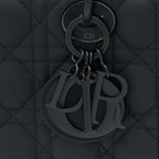 DIOR SMALL LADY DIOR CALFSKIN SO BLACK WITH BLACK HARDWARE