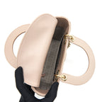 DIOR SMALL LADY DIOR DARK BEIGE LGHW