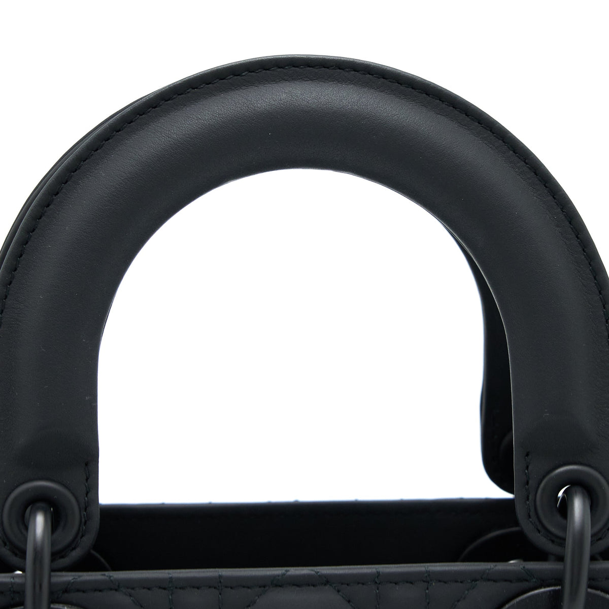 DIOR SMALL LADY DIOR CALFSKIN SO BLACK WITH BLACK HARDWARE