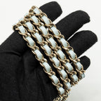 CHANEL TOP HANDLE MINI FLAP CLUTCH WITH CHAIN LAMBSKIN LIGHT BLUE LGHW