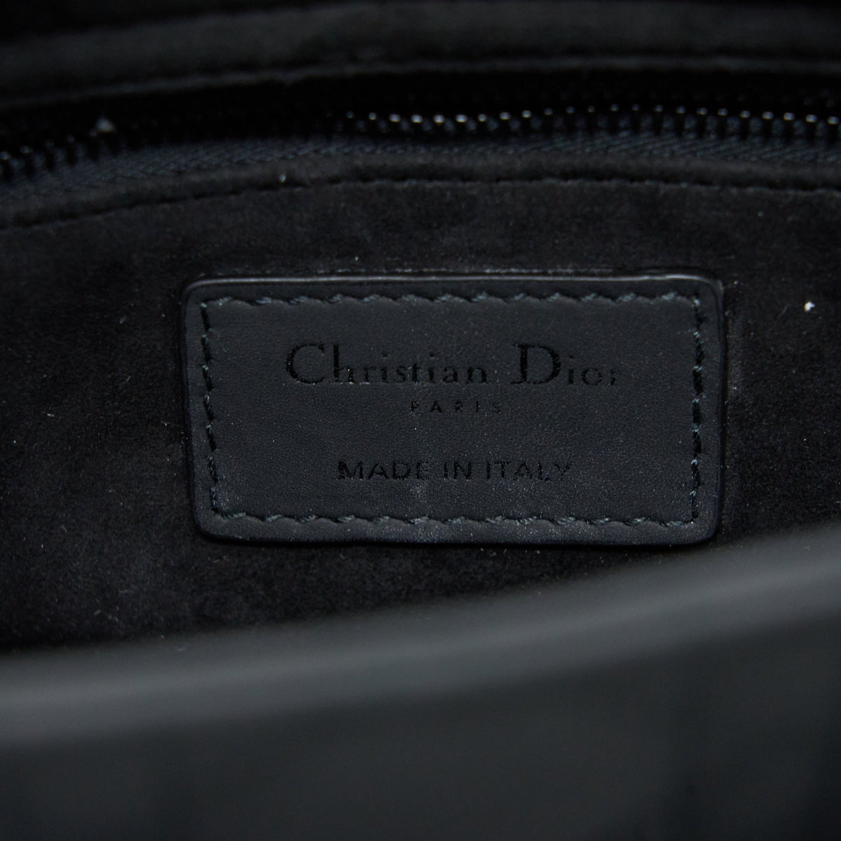 DIOR SMALL LADY DIOR CALFSKIN SO BLACK WITH BLACK HARDWARE