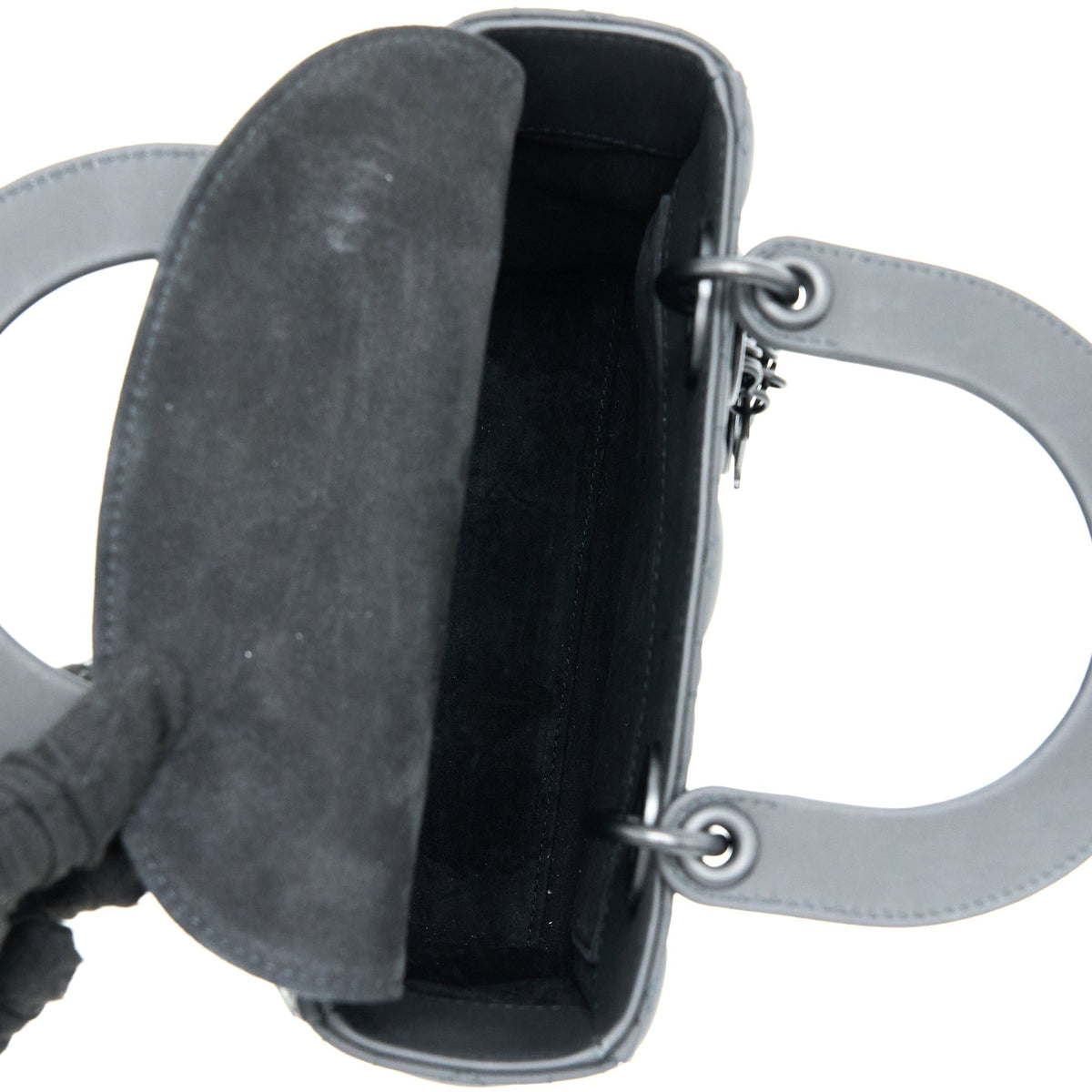 DIOR SMALL LADY DIOR CALFSKIN SO BLACK WITH BLACK HARDWARE