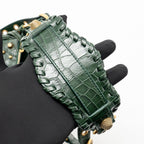 Balenciaga Le cagole XS Shoulder Bag Crocodile Embossed Calfskin Dark Forest Green GHW