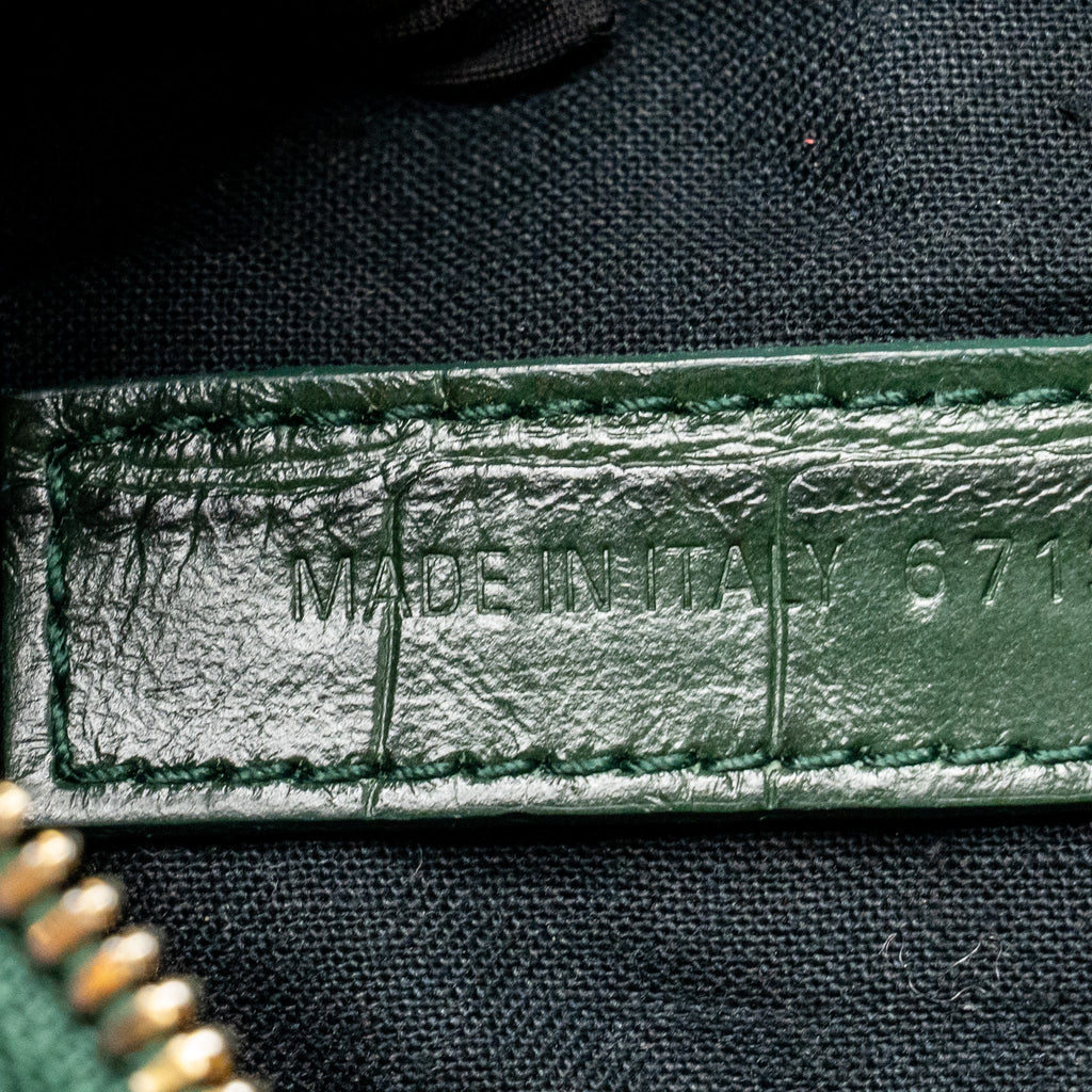 Balenciaga Le cagole XS Shoulder Bag Crocodile Embossed Calfskin Dark Forest Green GHW
