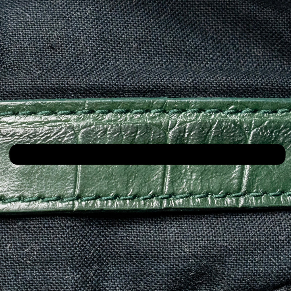 Balenciaga Le cagole XS Shoulder Bag Crocodile Embossed Calfskin Dark Forest Green GHW