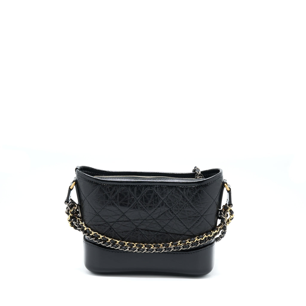 CHANEL SMALL GABRIELLE HOBO BAG BLACK WITH MULTICOLOUR HARDWARE (MICROCHIP)