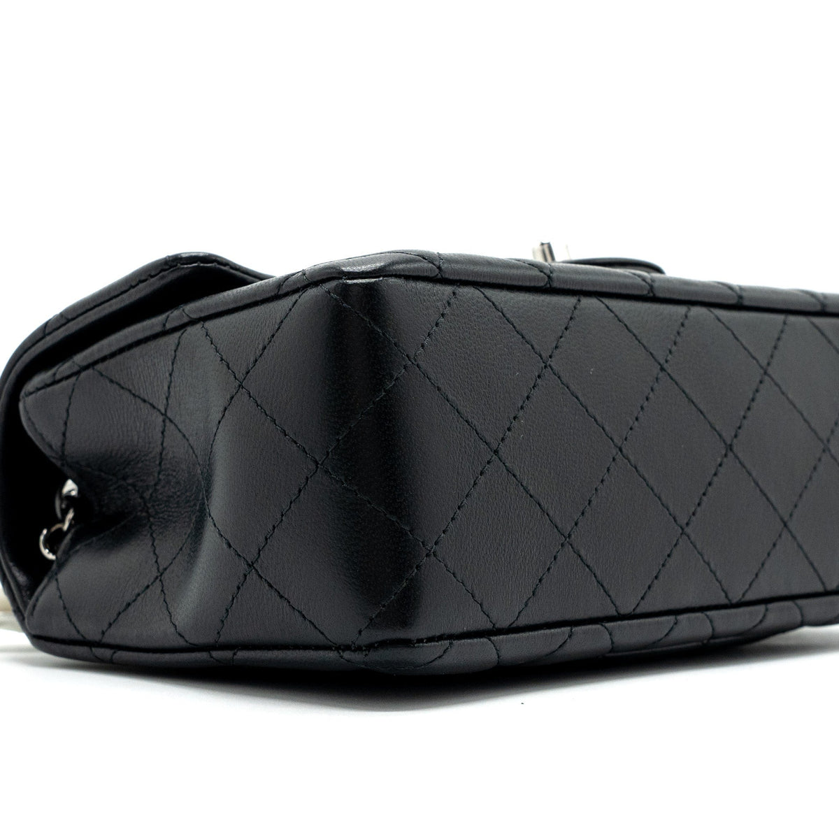 CHANEL MINI RECTANGULAR FLAP BAG LAMBSKIN BLACK SHW (MICROCHIP)