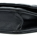 CHANEL 22B DETAIL CC LOGO WALLET ON CHAIN CAVIAR BLACK LGHW (MICROCHIP)
