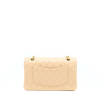 CHANEL MEDIUM CLASSIC FLAP BAG LAMBSKIN BEIGE LGHW (MICROCHIP)