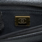 CHANEL 22B DETAIL CC LOGO WALLET ON CHAIN CAVIAR BLACK LGHW (MICROCHIP)