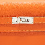 HERMES KELLY LONG WALLET ORANGE SHW EPSOM LEATHER