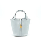 HERMES PICOTIN 18 BLUE PALE GHW