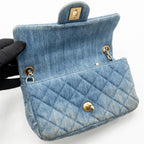 Chanel Pearl Crush Mini Rectangular Denim Blue GHW (Microchip)