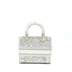 DIOR MEDIUM LADY DIOR BAG D-LITE BAG LIGHT GREY LGHW